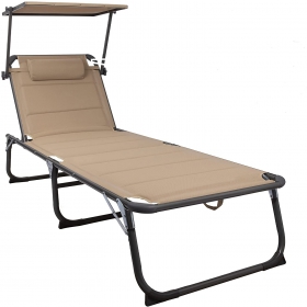 HT1013-1 XXL Aluminium Sun Lounger with Sun Roof